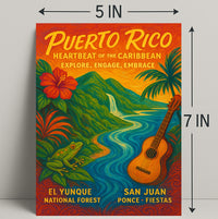 Puerto Rico Heartbeat of the Caribbean Poster PosterGoat