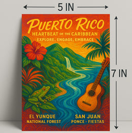 Puerto Rico Heartbeat of the Caribbean Poster PosterGoat