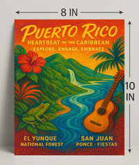 Puerto Rico Heartbeat of the Caribbean Poster PosterGoat