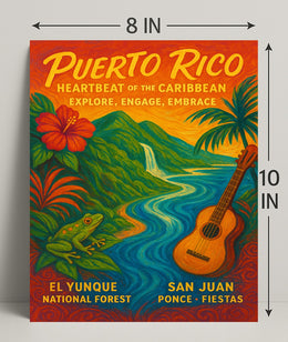 Puerto Rico Heartbeat of the Caribbean Poster PosterGoat