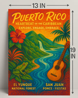 Puerto Rico Heartbeat of the Caribbean Poster PosterGoat