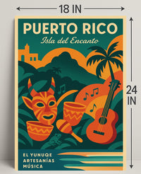 Puerto Rico Isla del Encanto Poster PosterGoat