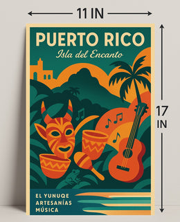 Puerto Rico Isla del Encanto Poster PosterGoat