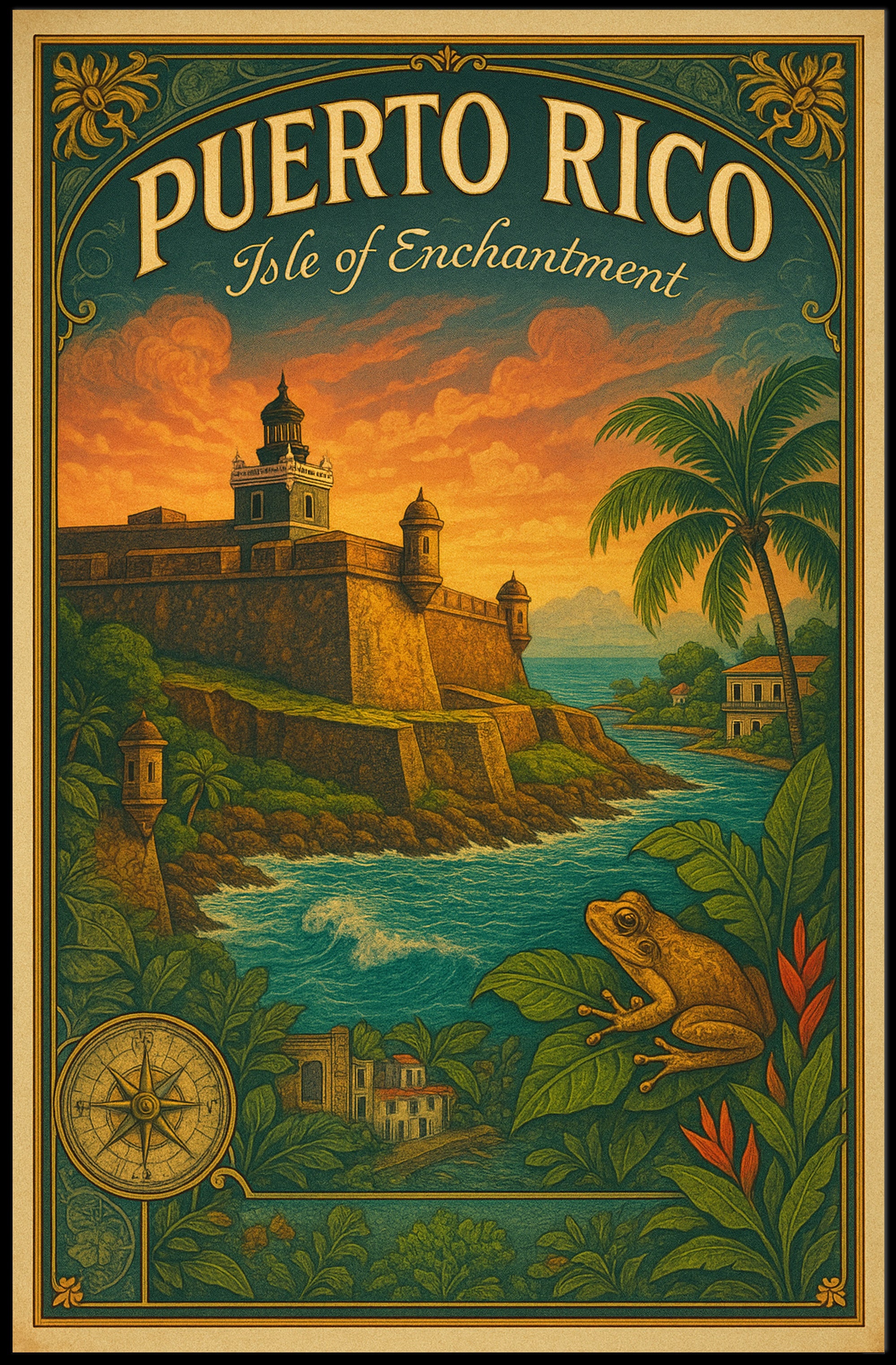 Puerto Rico Isle of Enchantment Poster Print PosterGoat