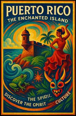Puerto Rico The Enchanted Island Poster Art PosterGoat