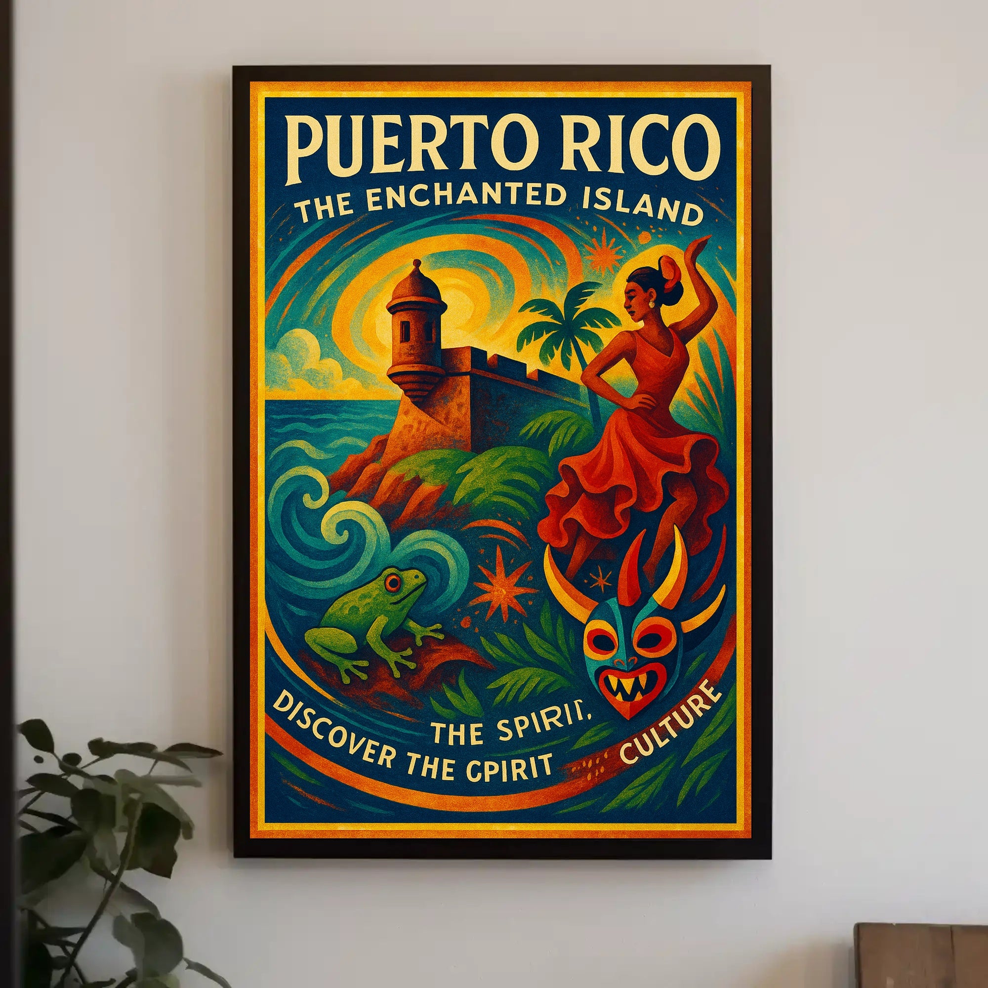 Puerto Rico The Enchanted Island Poster Art PosterGoat
