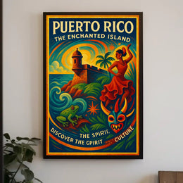 Puerto Rico The Enchanted Island Poster Art PosterGoat