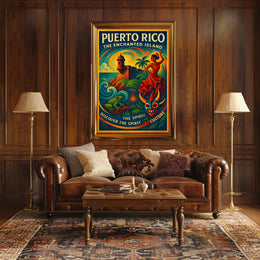 Puerto Rico The Enchanted Island Poster Art PosterGoat
