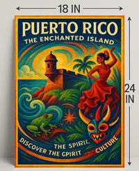 Puerto Rico The Enchanted Island Poster Art PosterGoat