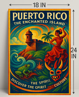 Puerto Rico The Enchanted Island Poster Art PosterGoat