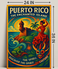Puerto Rico The Enchanted Island Poster Art PosterGoat