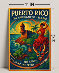 Puerto Rico The Enchanted Island Poster Art PosterGoat