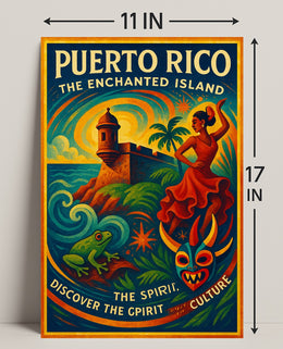 Puerto Rico The Enchanted Island Poster Art PosterGoat