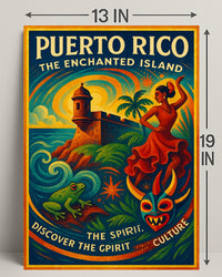 Puerto Rico The Enchanted Island Poster Art PosterGoat