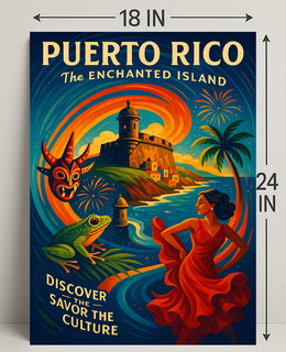 Puerto Rico The Enchanted Island Poster PosterGoat