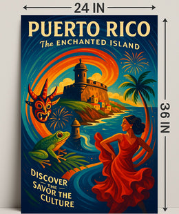 Puerto Rico The Enchanted Island Poster PosterGoat