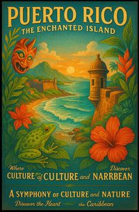 Puerto Rico The Enchanted Island Poster PosterGoat