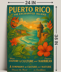 Puerto Rico The Enchanted Island Poster PosterGoat