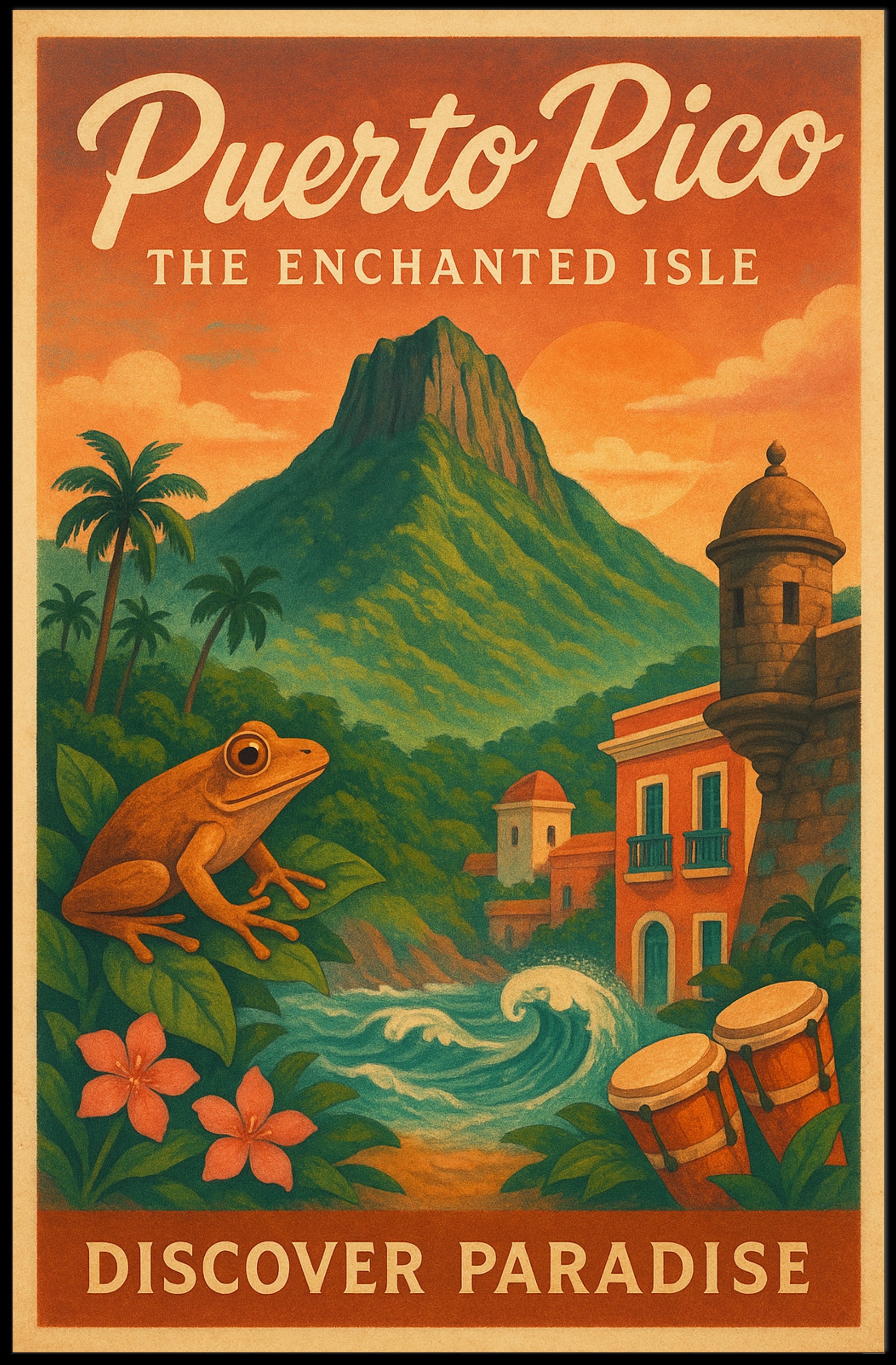 Puerto Rico The Enchanted Isle Wall Art PosterGoat