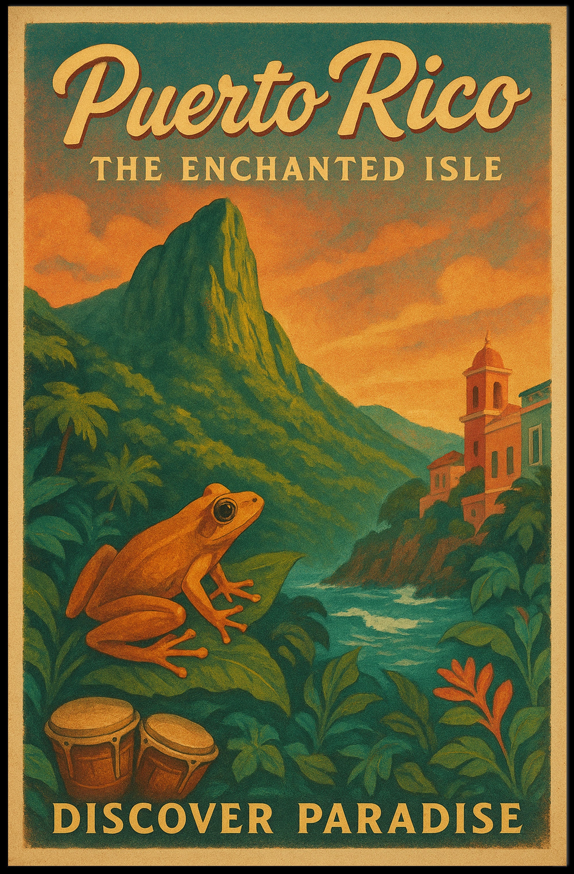 Puerto Rico The Enchanted Isle Wall Art PosterGoat