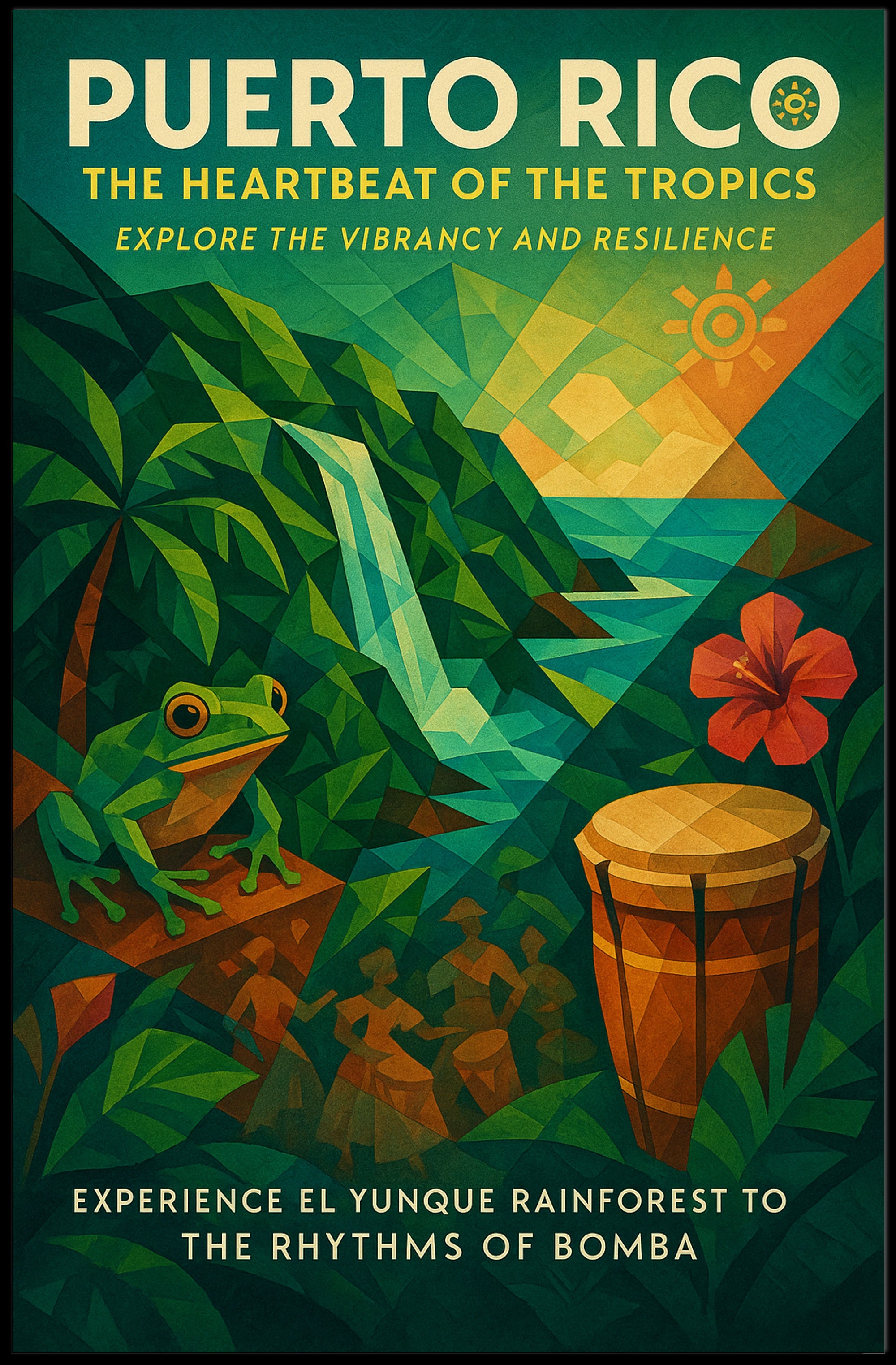 Puerto Rico Tropical Vibes Wall Art Print PosterGoat