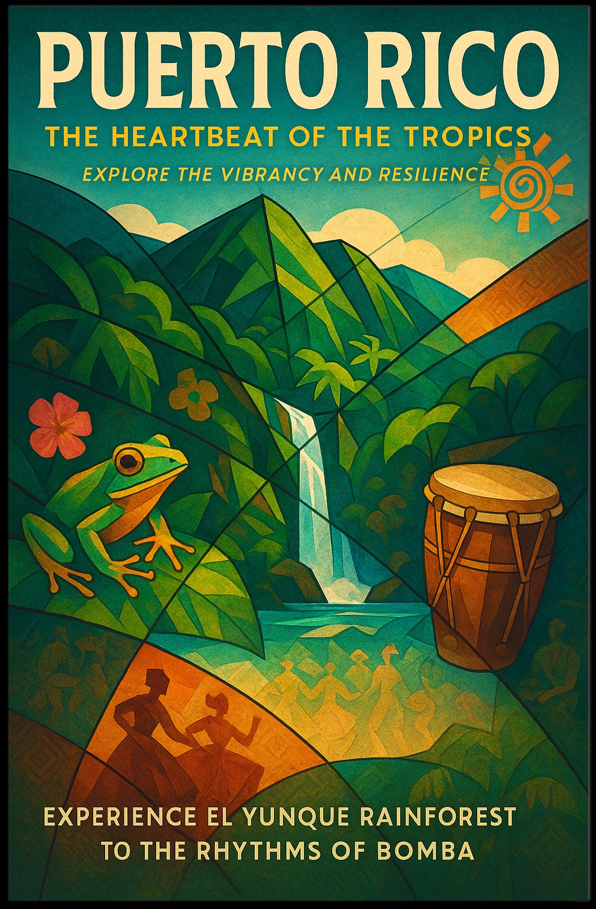 Puerto Rico Tropical Vibes Wall Art Print PosterGoat