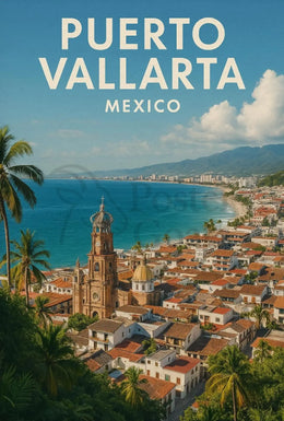 Puerto Vallarta Scenic View Travel Poster PosterGoat