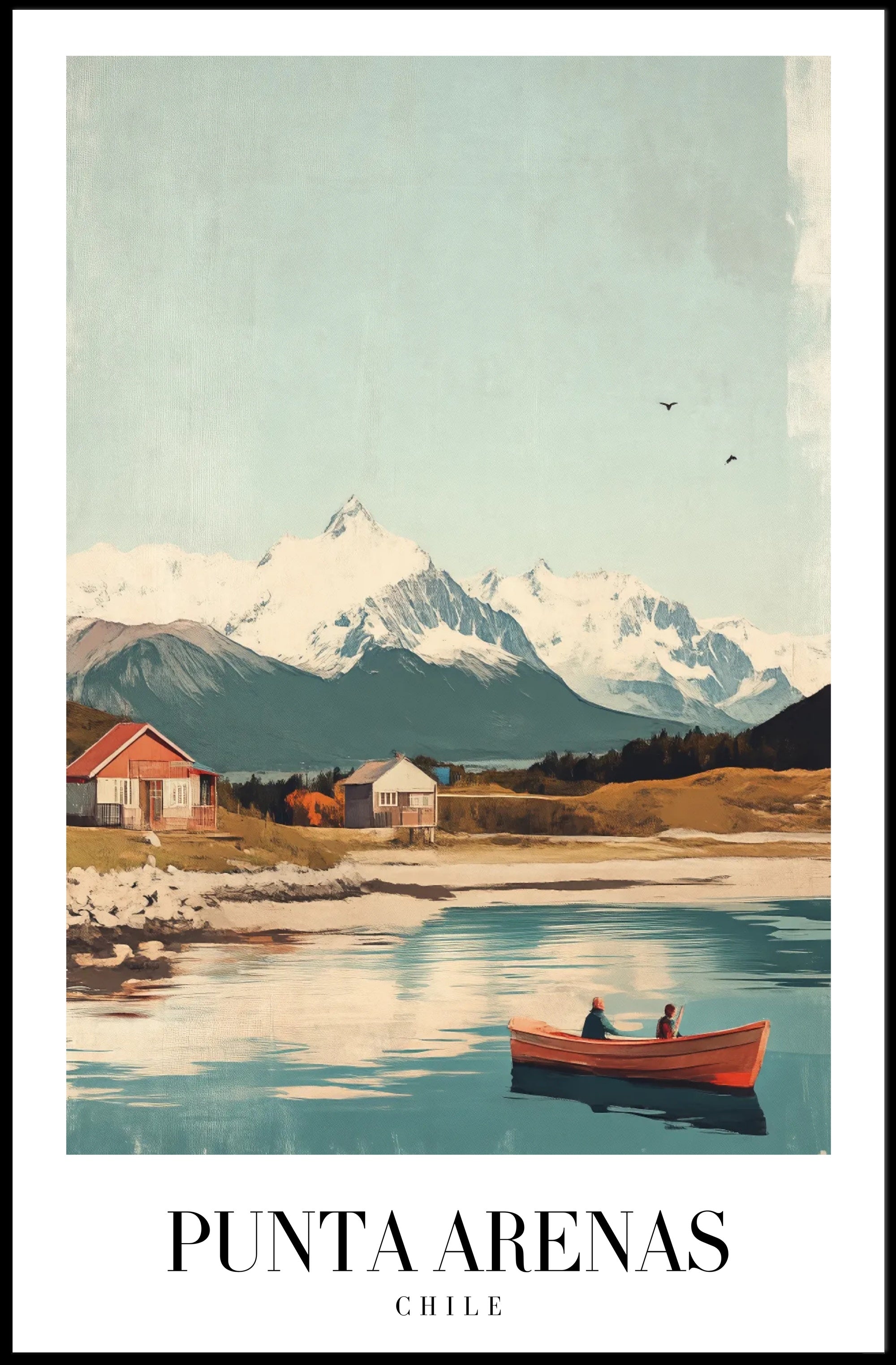 Punta Arenas serene landscape vintage travel poster PosterGoat