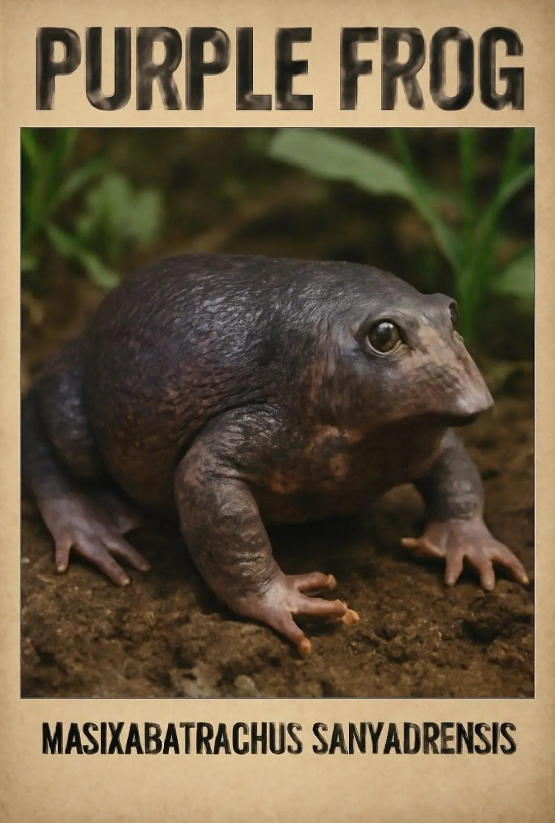 Purple Frog Wildlife Educational Animal Poster PosterGoat