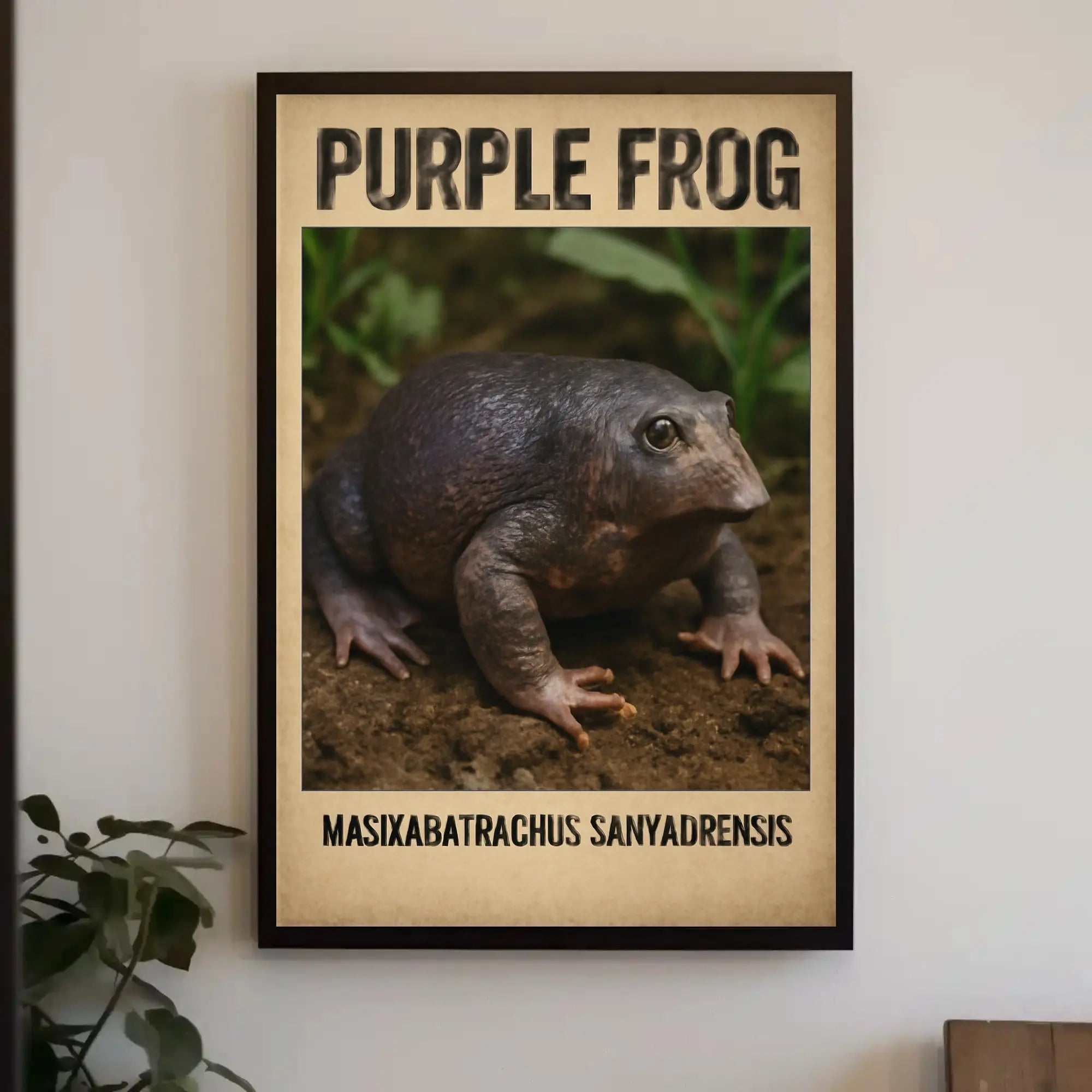 Purple Frog Wildlife Educational Animal Poster PosterGoat