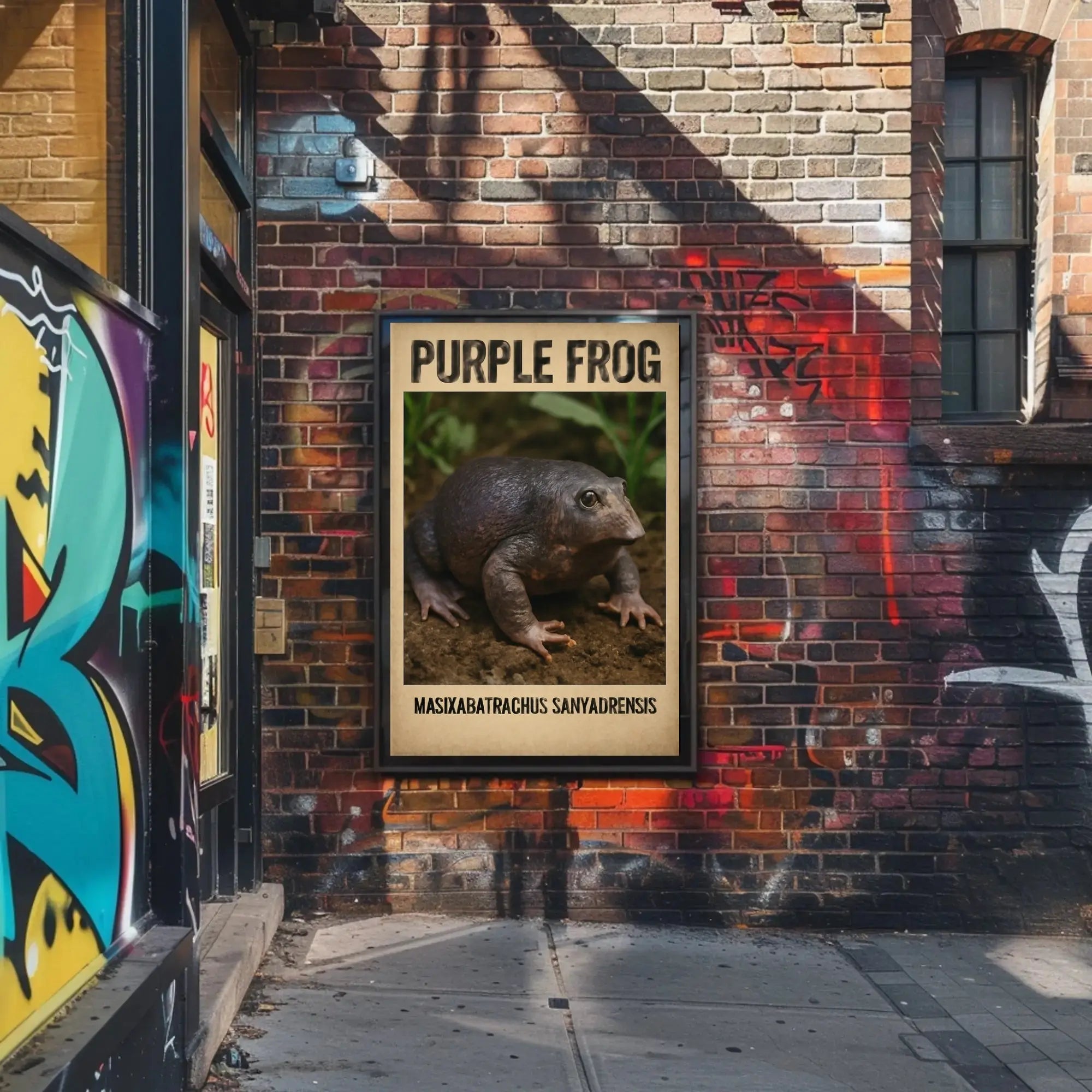 Purple Frog Wildlife Educational Animal Poster PosterGoat