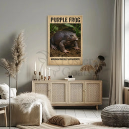 Purple Frog Wildlife Educational Animal Poster PosterGoat