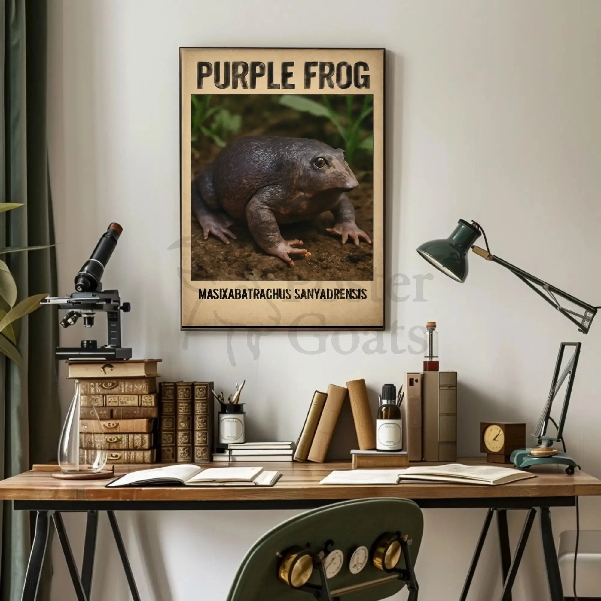 Purple Frog Wildlife Educational Animal Poster PosterGoat