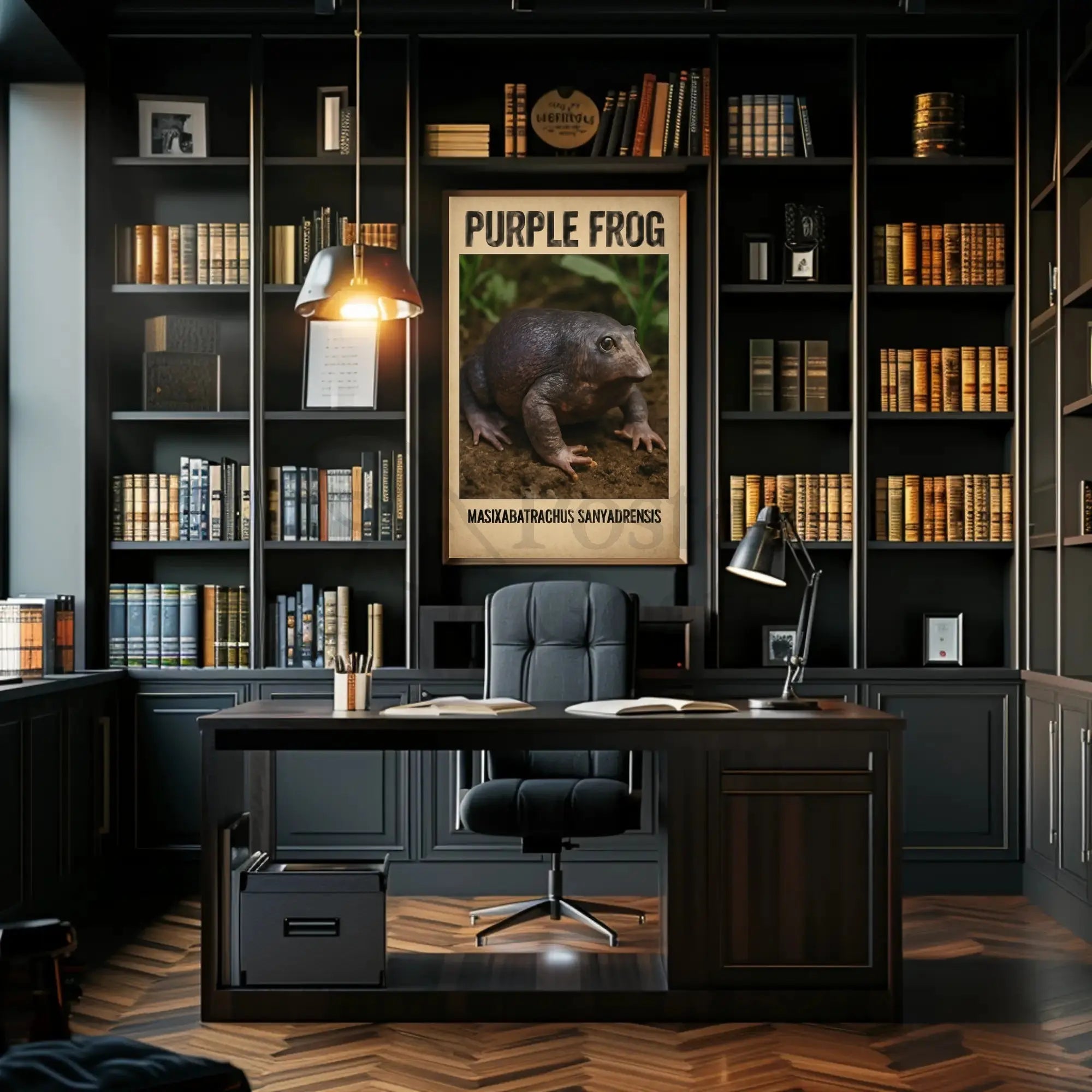 Purple Frog Wildlife Educational Animal Poster PosterGoat
