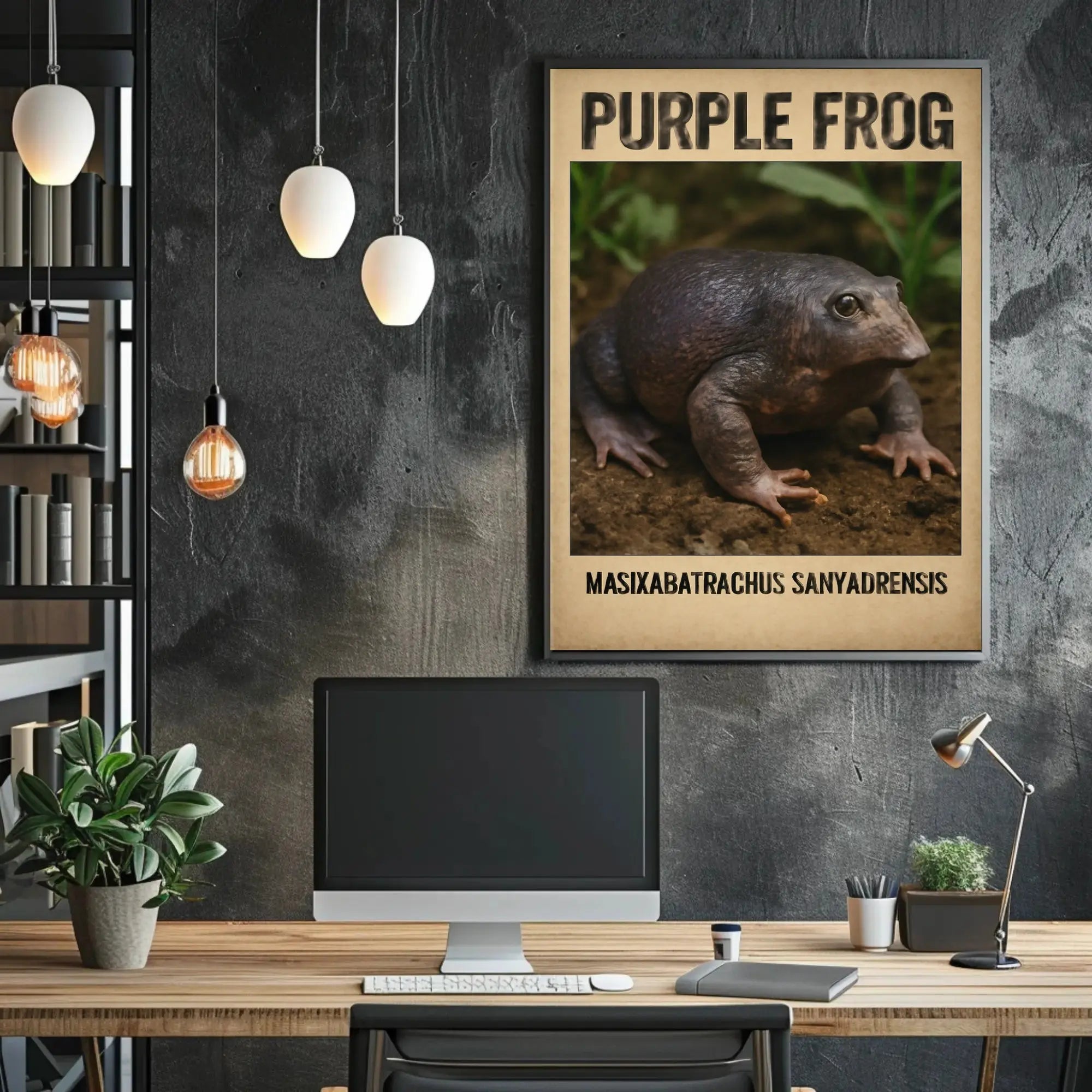 Purple Frog Wildlife Educational Animal Poster PosterGoat