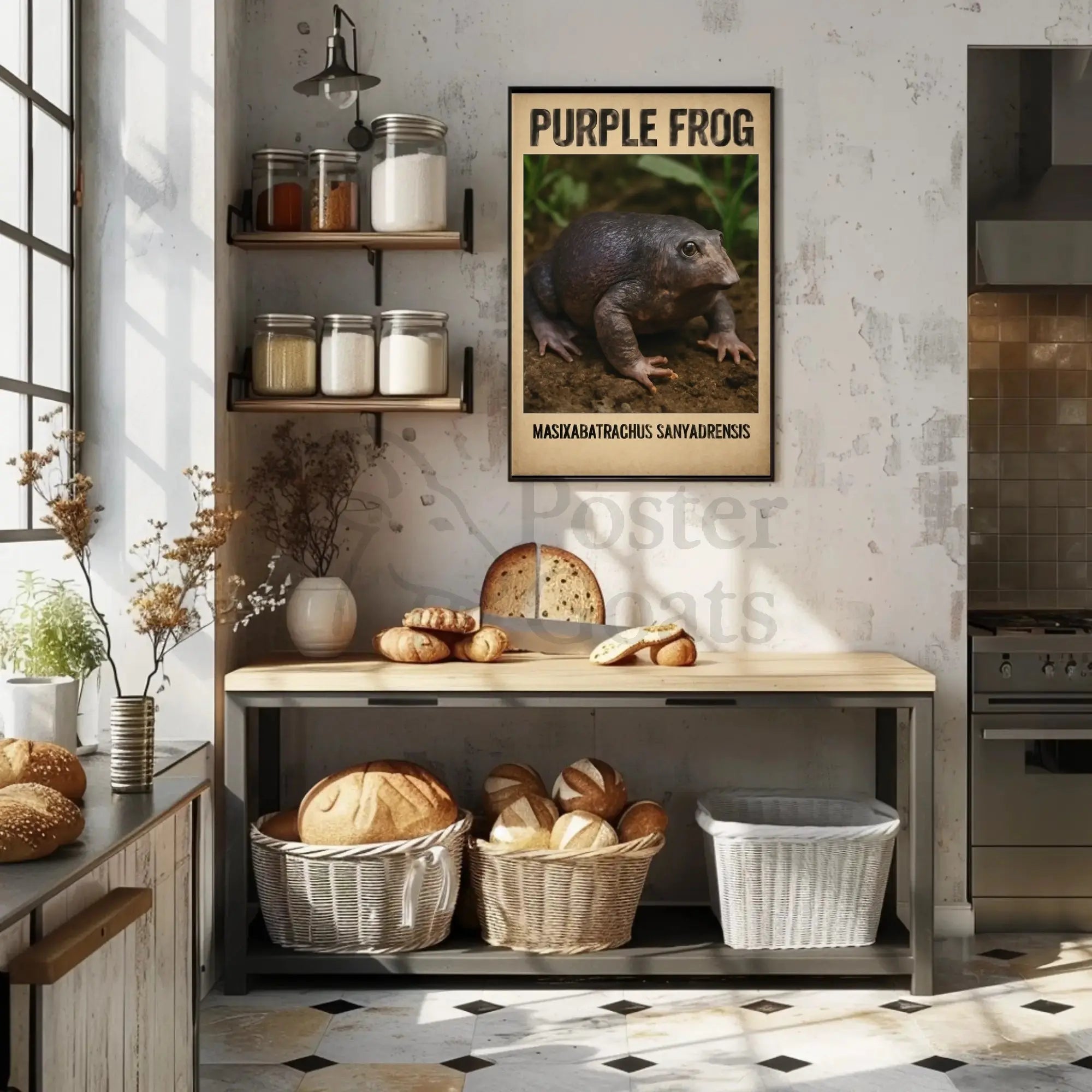 Purple Frog Wildlife Educational Animal Poster PosterGoat