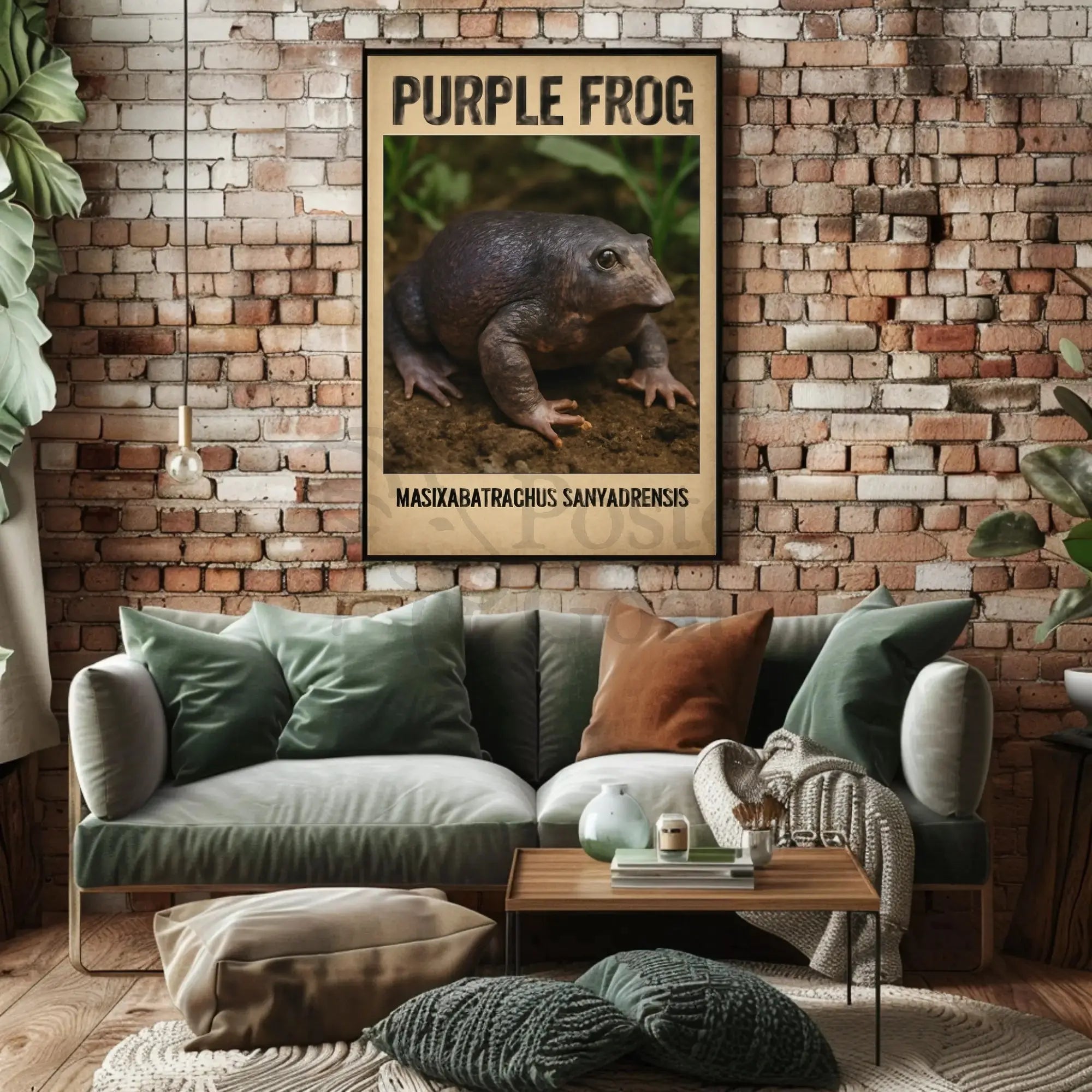 Purple Frog Wildlife Educational Animal Poster PosterGoat