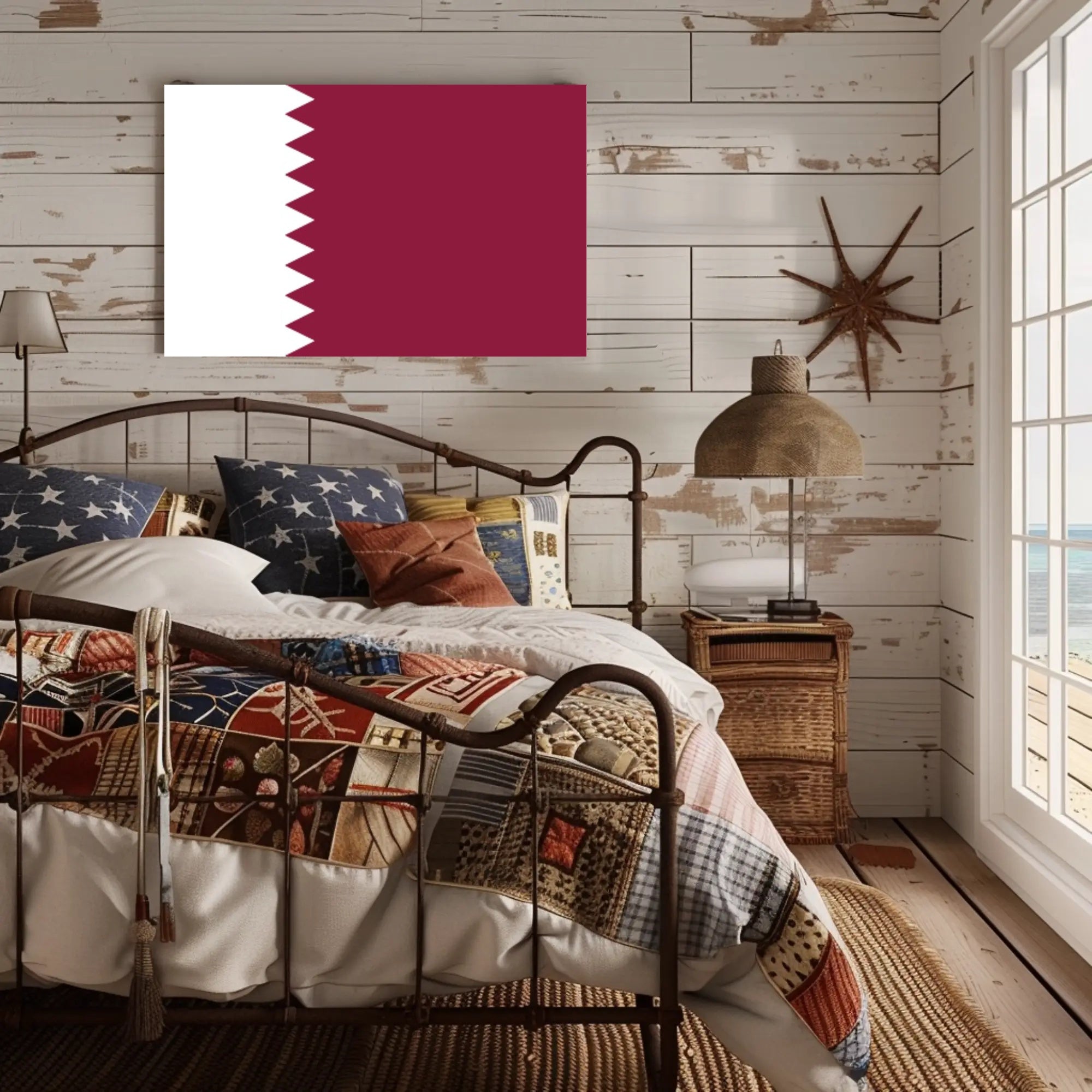 Qatar Flag Display: Patriotic Country Flag Poster PosterGoat