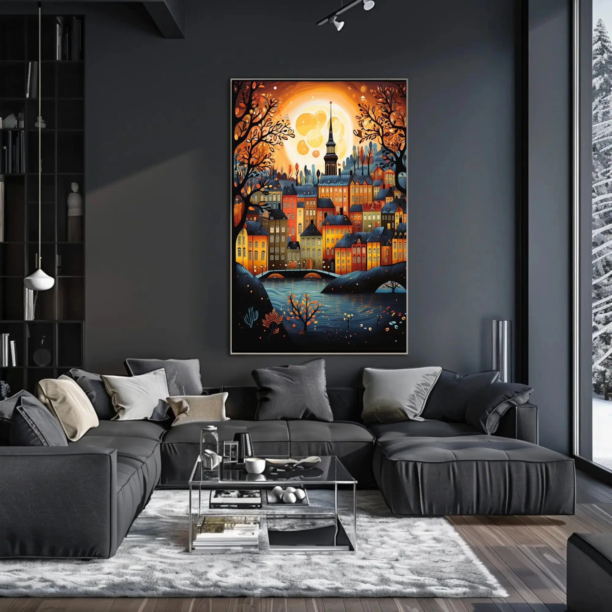 Quaint European Townscape Fairytale Art Print - Artistic Poster PosterGoat