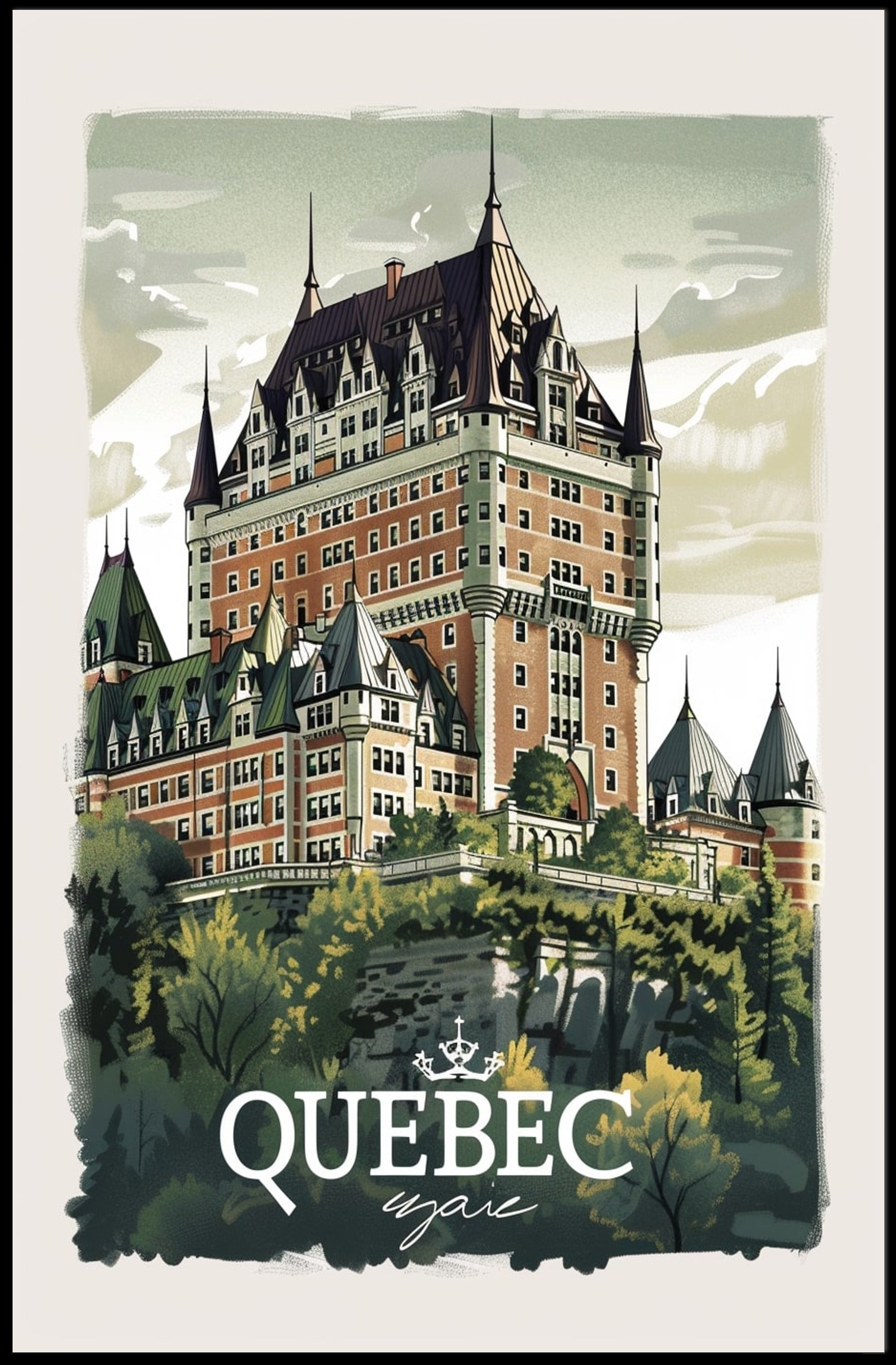 Quebec Château Frontenac Classic Travel Poster PosterGoat
