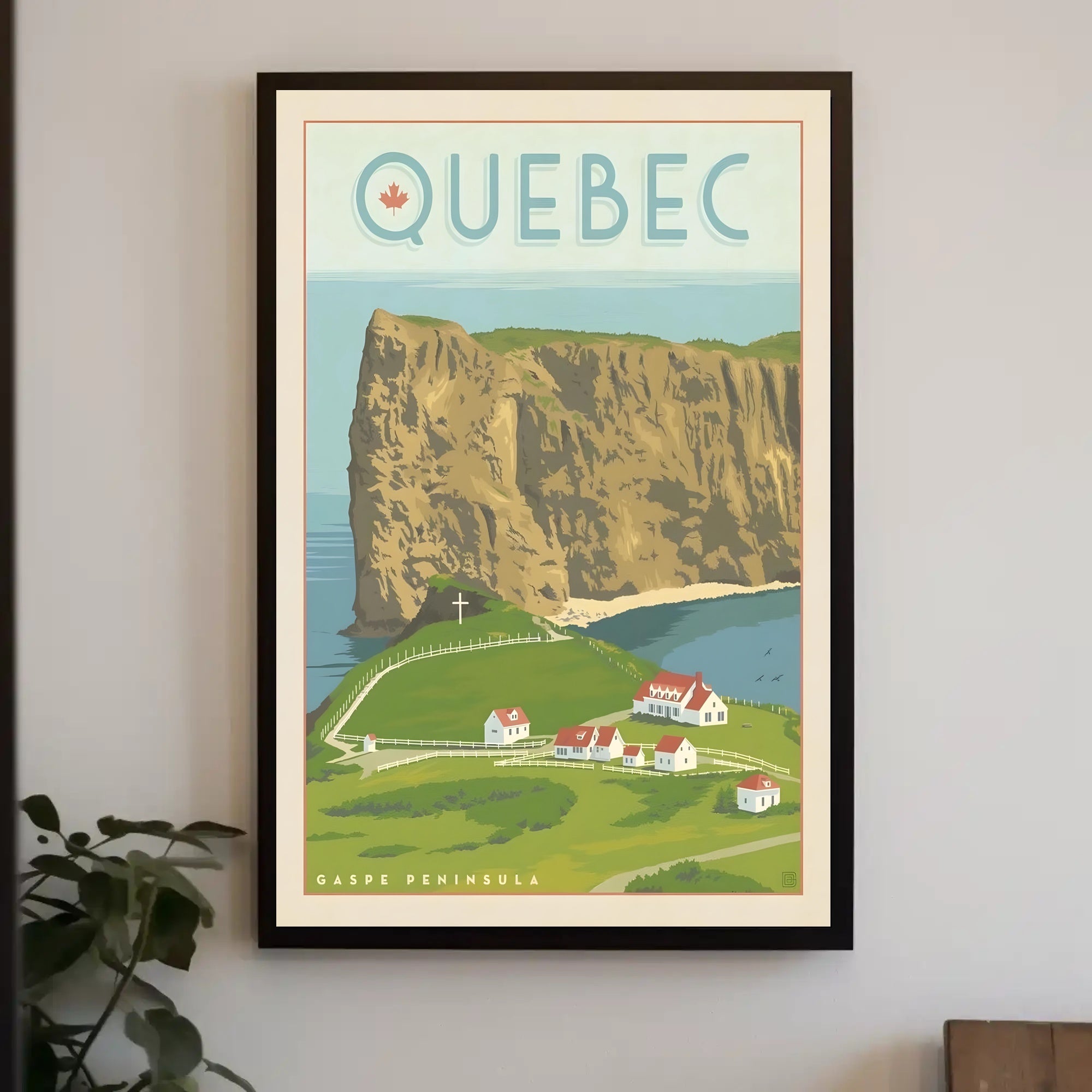 Quebec Gaspé Peninsula Vintage Travel Poster PosterGoat