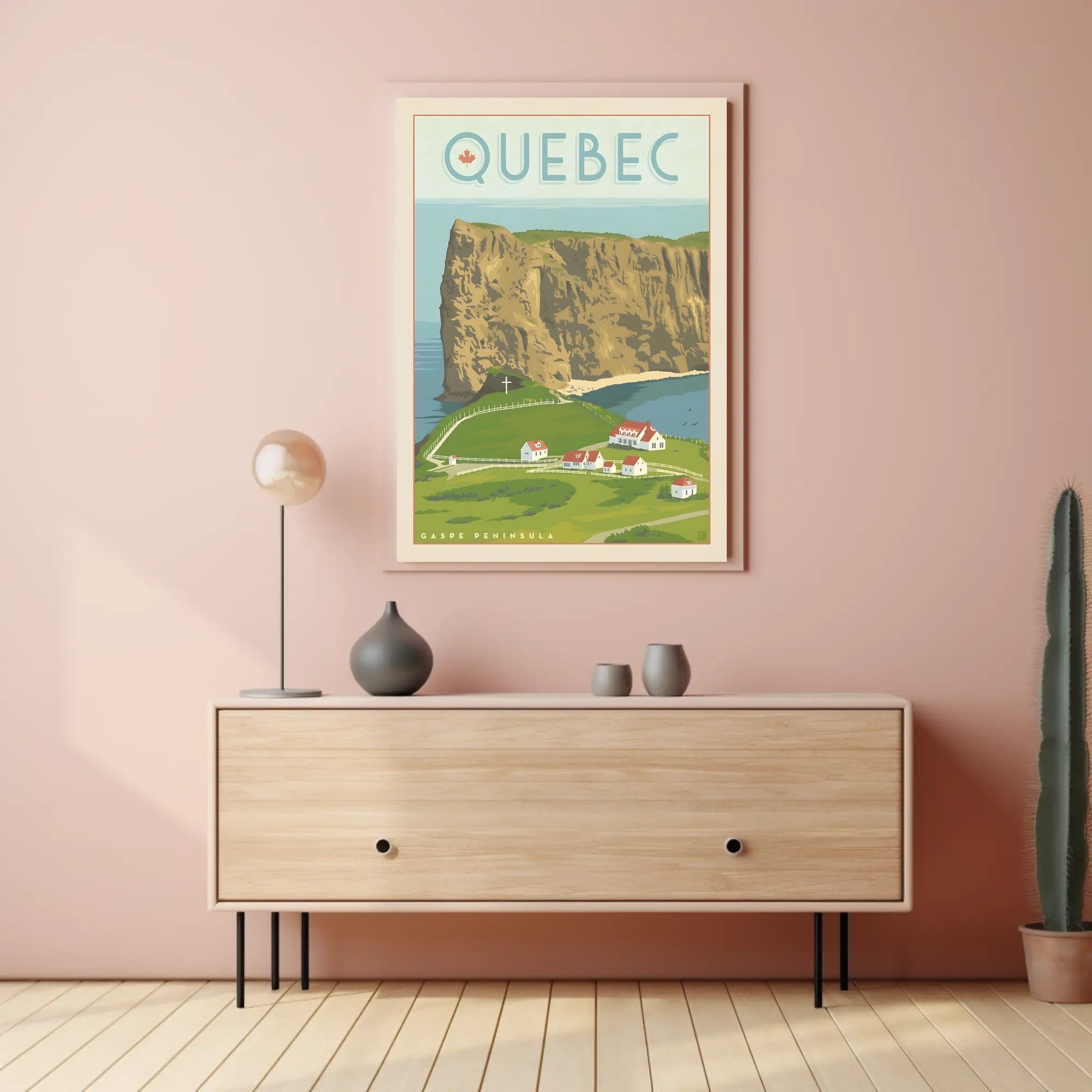 Quebec Gaspé Peninsula Vintage Travel Poster PosterGoat