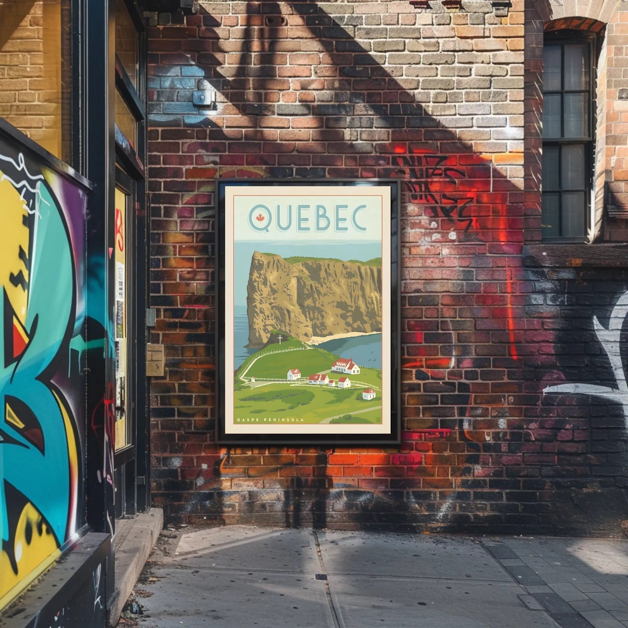 Quebec Gaspé Peninsula Vintage Travel Poster PosterGoat