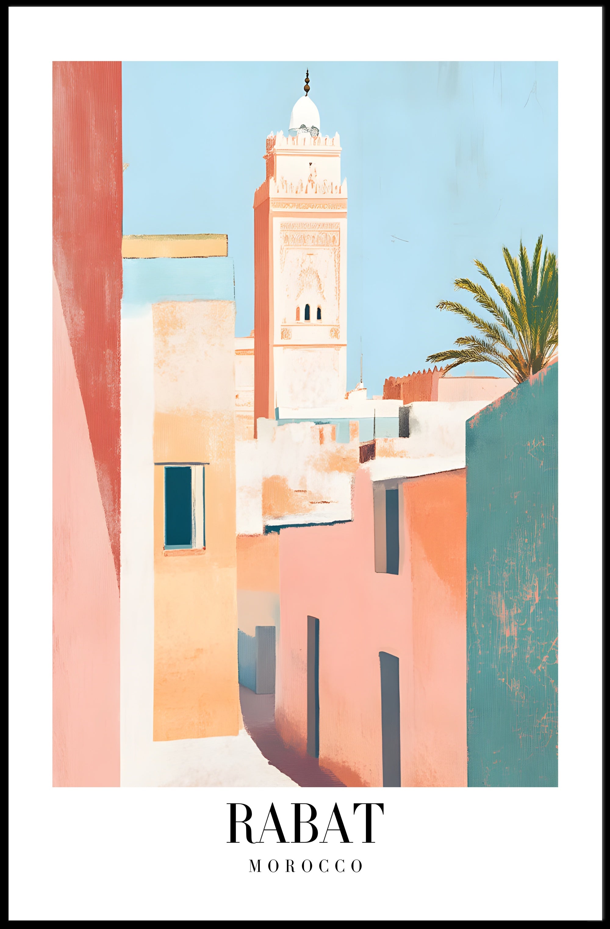 Rabat Cityscape Serenity: Artistic Urban or Cityscape Poster PosterGoat