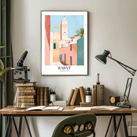 Rabat Cityscape Serenity: Artistic Urban or Cityscape Poster PosterGoat