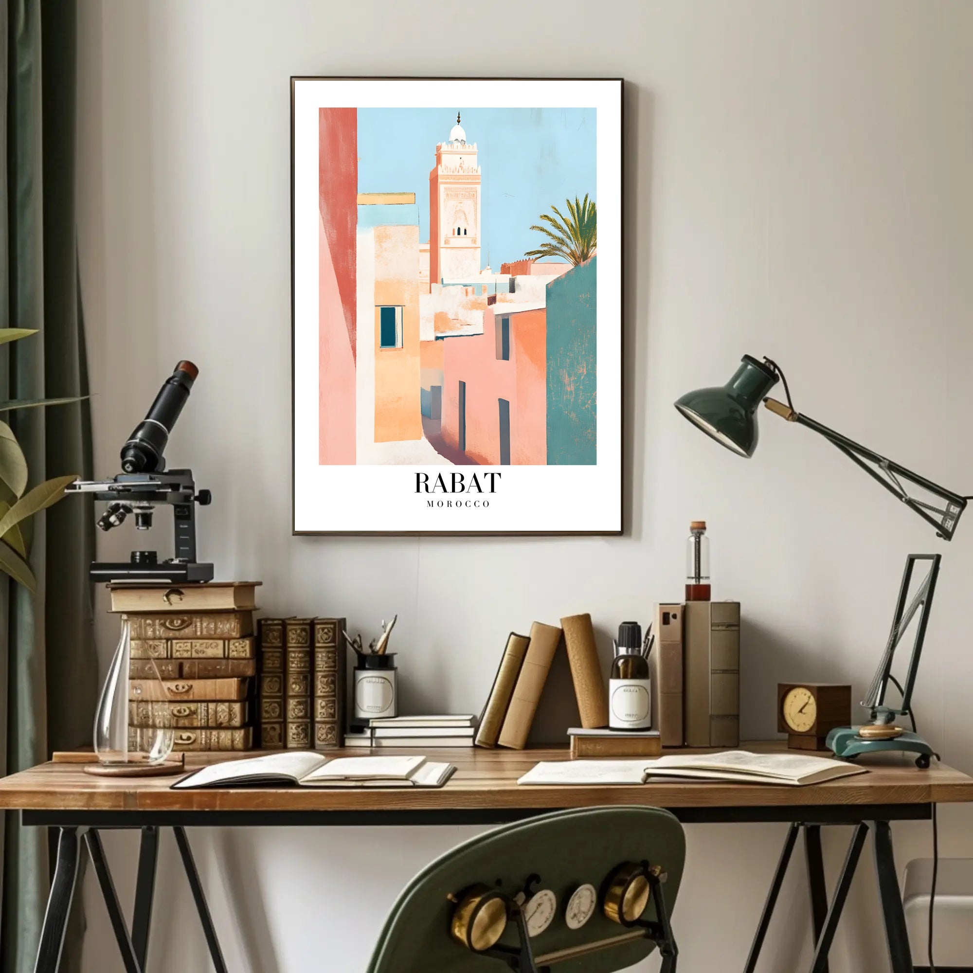Rabat Cityscape Serenity: Artistic Urban or Cityscape Poster PosterGoat