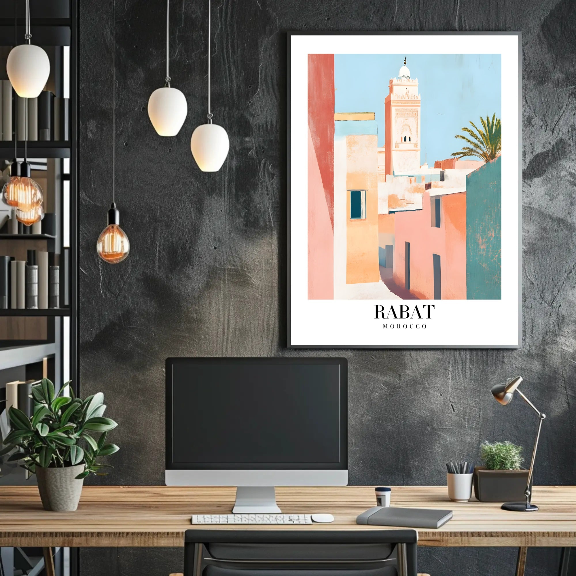 Rabat Cityscape Serenity: Artistic Urban or Cityscape Poster PosterGoat