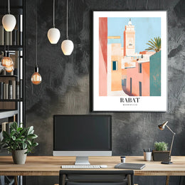 Rabat Cityscape Serenity: Artistic Urban or Cityscape Poster PosterGoat
