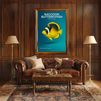 Raccoon Butterflyfish Hyper-realistic 3D Render Poster PosterGoat
