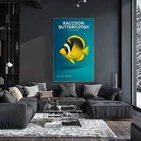 Raccoon Butterflyfish Hyper-realistic 3D Render Poster PosterGoat
